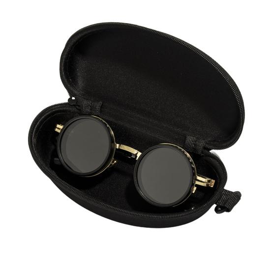 Round Sunglasses Black Finish ND Filters Polarized Lenses UV Protection Clarity Glasses Fashion Accessories