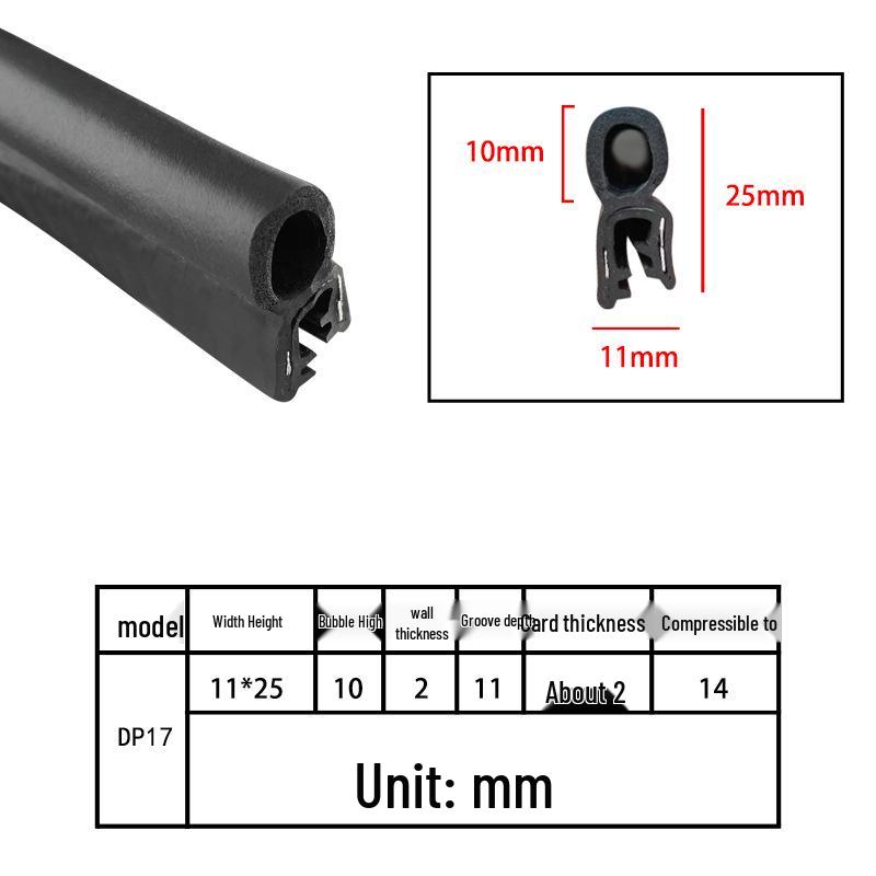 High-Temperature Resistant U-Shaped Rubber Sealing Strip for Dustproofing Electrical Cabinets and Car Doors
