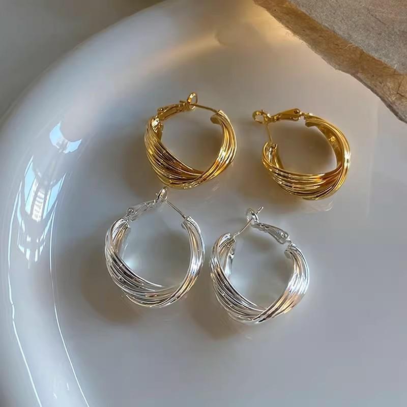 French Ring Earrings for Women, Trendy, Simple, Cool, Fashionable, Fashionable, Earrings, Temperament, Niche, Personalized Ear Accessories