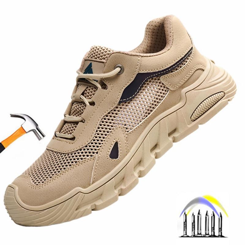 summer mesh safety shoes with steel toe caps work shoes with protection lightweight work boots breathable work sneakers for men