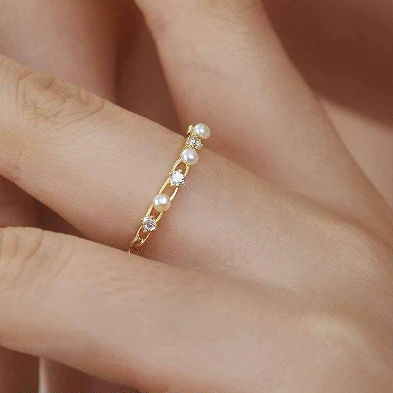 

Pearl Ring Women s Vintage Luxury Design Adjustable Open Ring Adjustable