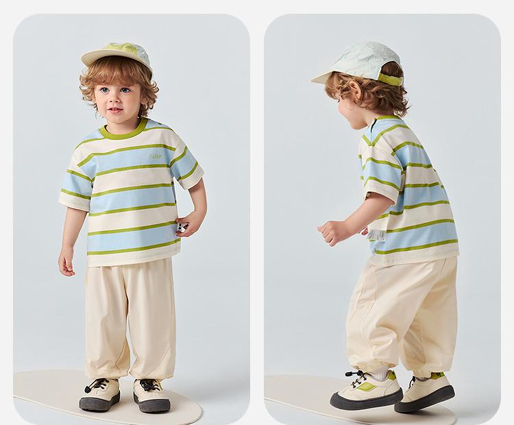 Mini Balabala Boys and Girls Short Sleeve T-shirt Soft and Breathable Baby Top 2026 Summer