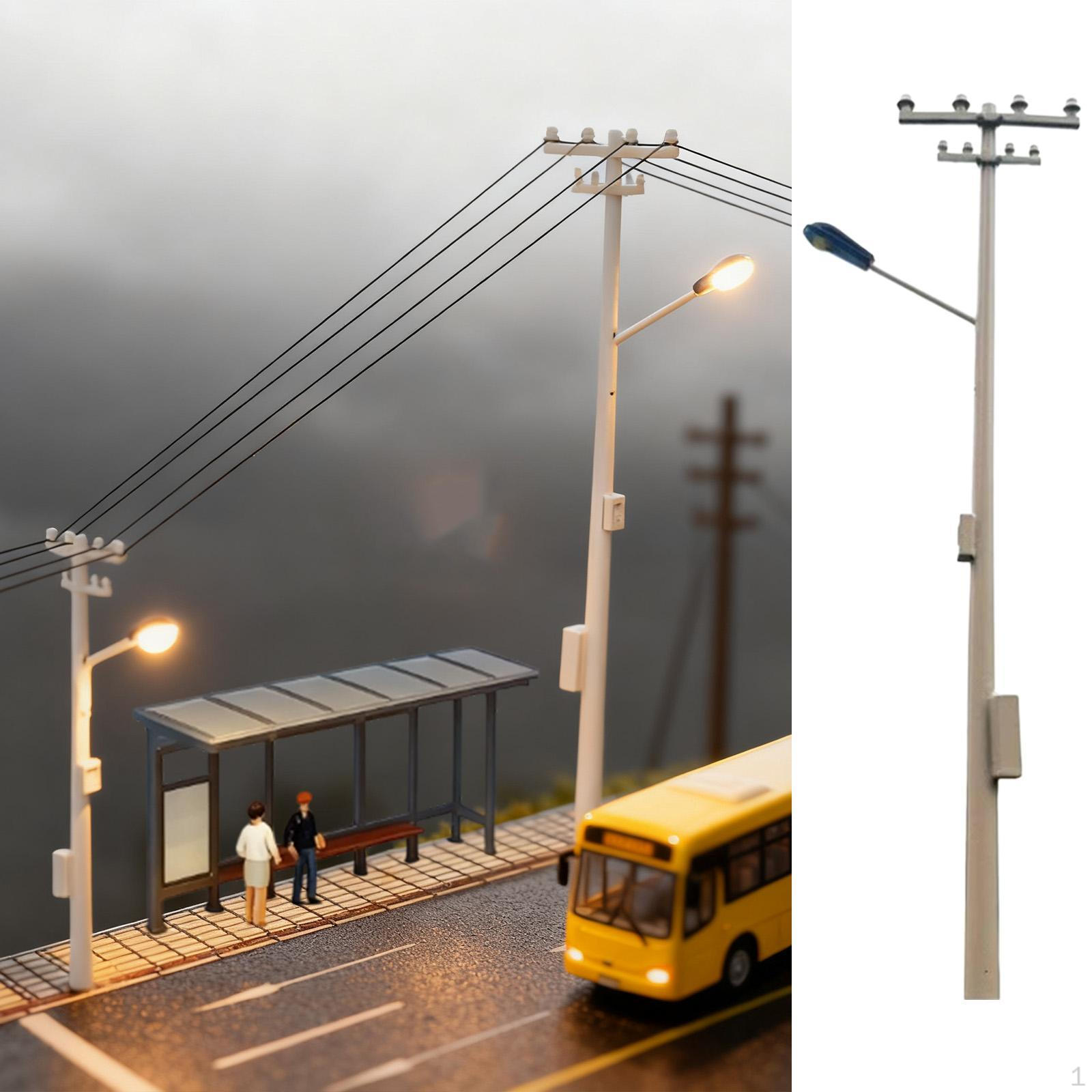 

Декор для диорамы HO Мачта электропередач 1:87 Миниатюрный 3В Телефон Декорация для Песочного Стола Диорама