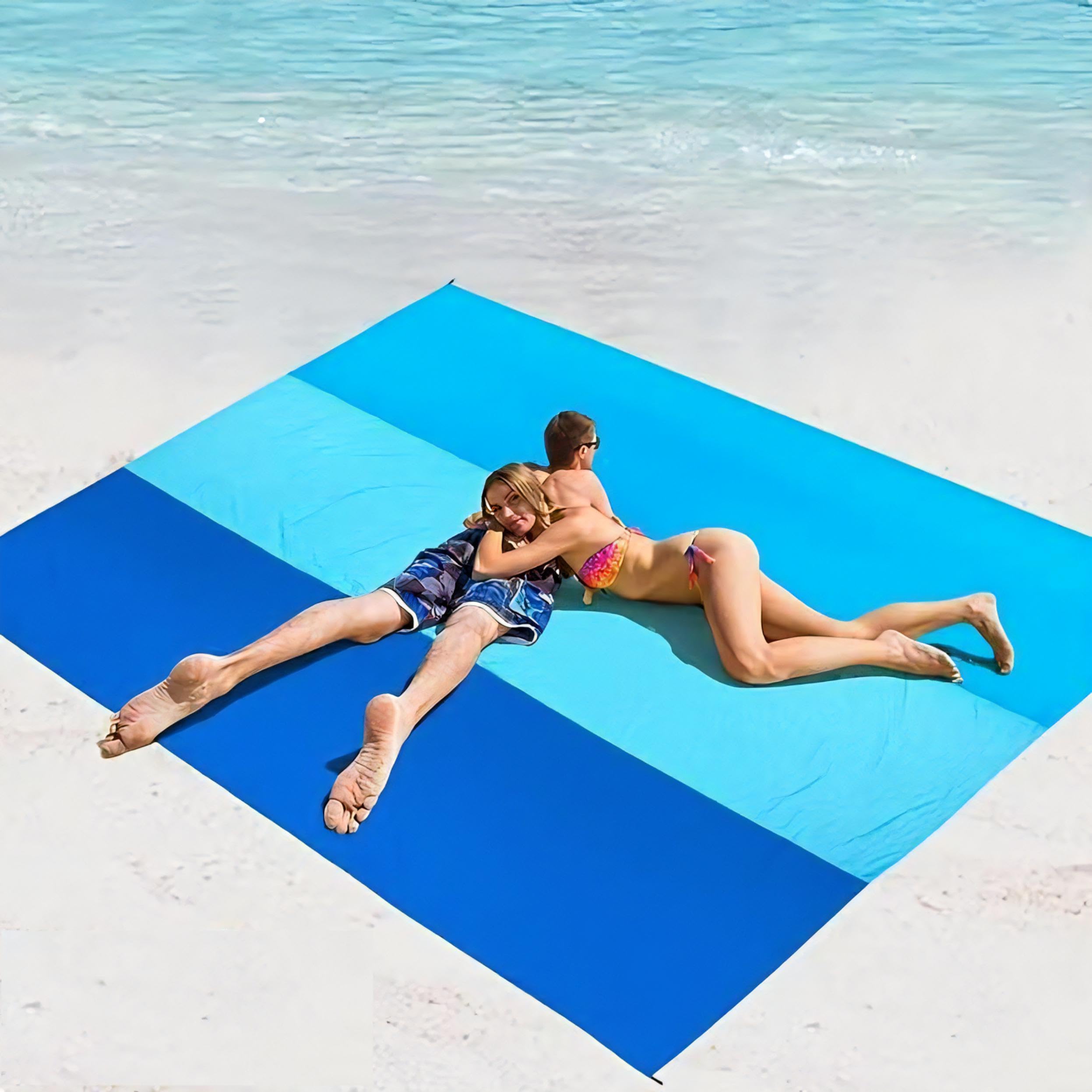 

Rita Shokai Пляжный коврик для пикника Solo Ultra с колышками и сумкой для хранения, Синий, Темно-синий, 1-2 человека, 210140см, Лист, Водонепроницаемый,