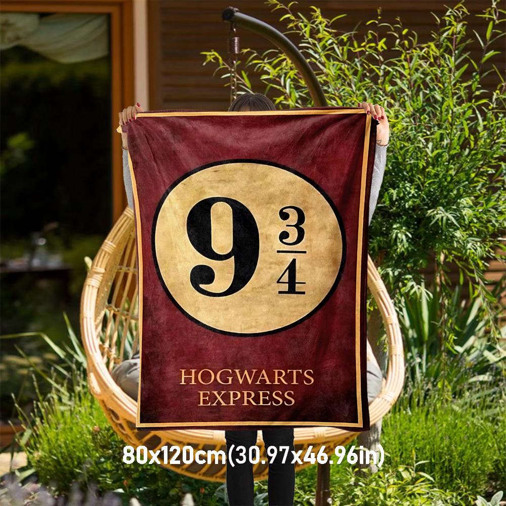 

1pc Platform 9 Hogwarts Express Outdoor Flannel Throw Blanket All Season Soft Warmth,Home Decor 1031144 80x120cm