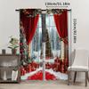 2 Pieces - Christmas tree pattern printed curtains   pole bag curtains   home decoration   room decoration