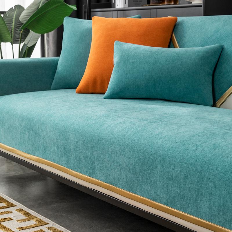 Sofa Cushion Four Seasons Leather Sofa Cover Chenier Nordic Simple Non-Slip Seat Cushion Armrest Backrest Universal Cover