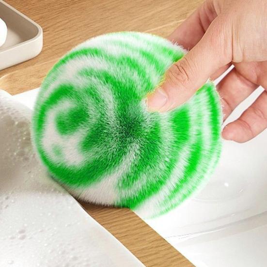 Cleaning Brush Lollipop Spiral Design Gentle No Scratch Fibers Powerful Stain Removal Bathroom Cleaning Ball Bathroom Kitchen Cleaning Tool