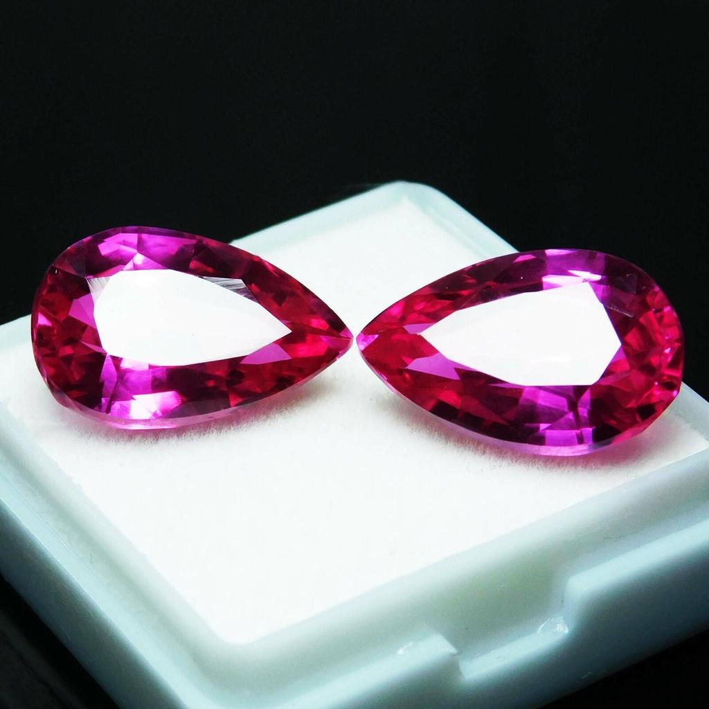 16 Ct Natural Tourmaline Pink CERTIFIED Loose Gemstone PEAR Shape Pair