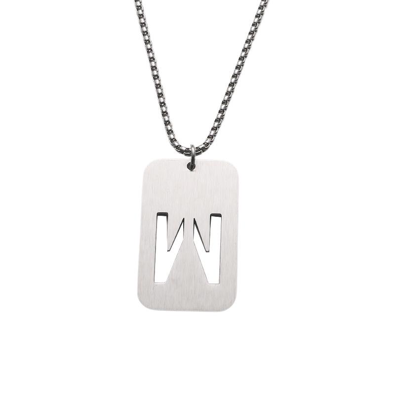 Personalized 2024 Stainless Steel Dog Tag Necklace: Hip Hop Style Long Chain for Couples