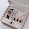 Stunning Teardrop Stainless Steel Quartz Watch Set Crystal Jewelry for Formal Event