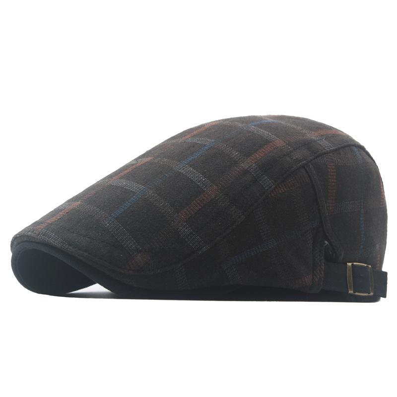 Peaked Hat Men's Spring Summer British Vintage Fashion Checkered Casual Painter Hat Women's Beret