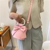 Sweet Bow Tie Designer Mini Shoulder Handbag Leather Bucket Crossbody Bag Women Fashion Luxury Brand Handbag Female Totes Purses