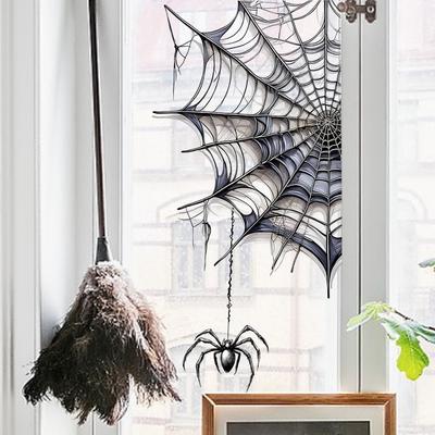 Halloween Decorat, Broken Web Spider Glass Stickers, Children's Room, Holiday Decorat, Window Decorat, Electrostatic Stickers, Party Decorat Stickers