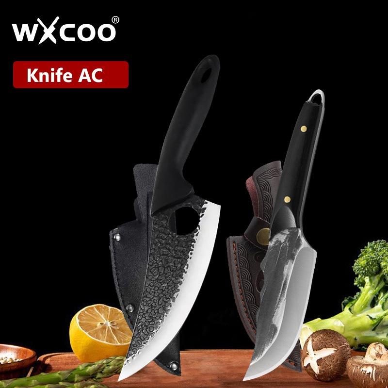 WXCOO Chef Butcher Boning Knife Handmade Forged Stainless Steel Fruit Meat Cleaver Utility Cutting Tool Kitchen Knife