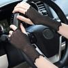 Short Half Finger Sun Protection Gloves for Women Thin Elastic Cover Anti Baking Black Breathable for Driving and Cycling