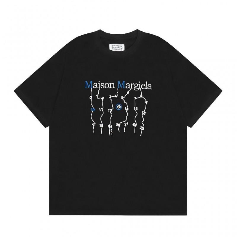 Digital Print MM6 Cotton T-Shirt Men Women Short Sleeve Casual Top 230g