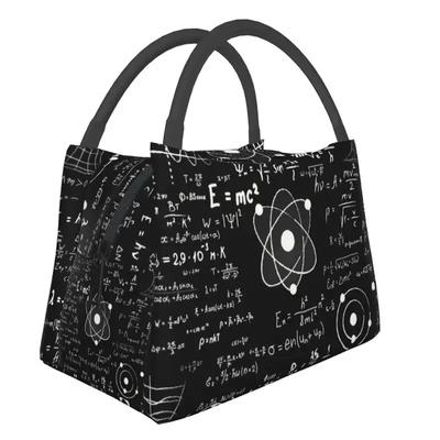 Custom Geek Math Teacher Lunch Bag Women Warm Cooler Insulated Lunch Box for Office Travel