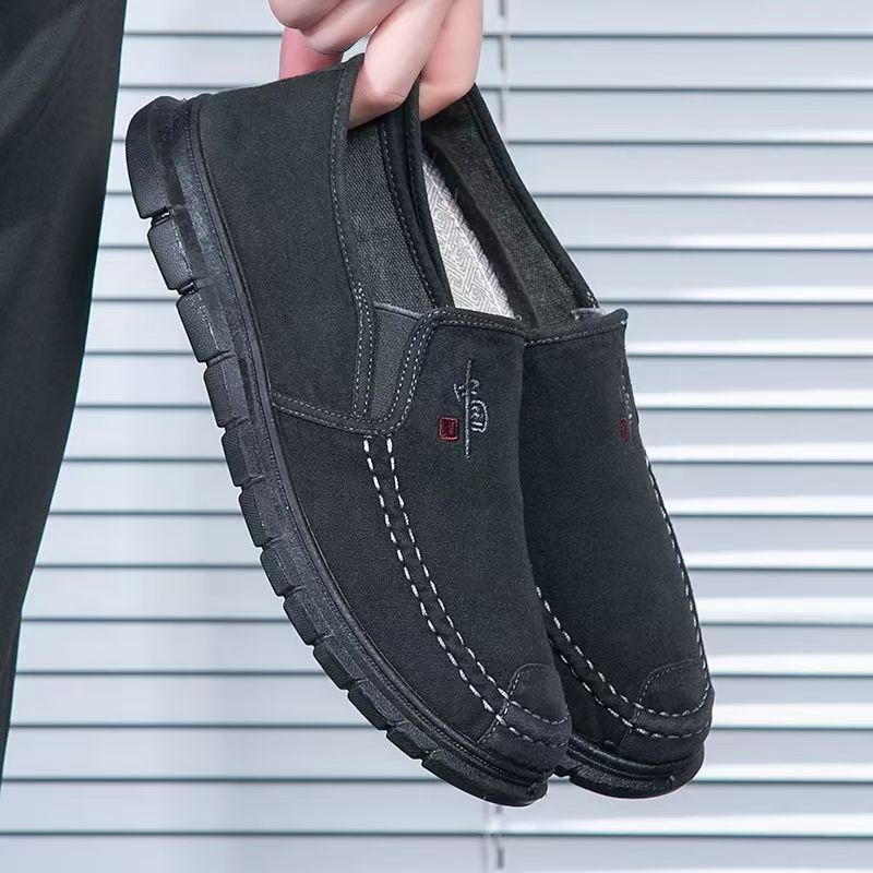 cloth shoes men's soft-soled deodorant breathable casual shoes non-slip wear-resistant lazy one-pedal work canvas shoes