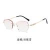 Gold Silk Diamond Trimmed Rimless Reading Glasses Women'S Gold Pure Desire Point Diamond High Definition Anti-Blue Reading Glasses