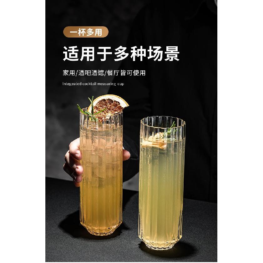 Crystal Glass Striped Creative Cocktail Glass Collins Glass Juice Glass Slightly Tipsy Mxing Glass Special Drink Glass Water Cup