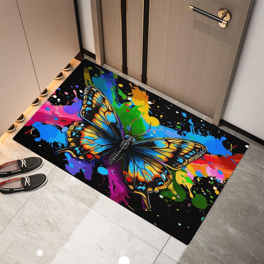 

Purple Butterfly Printed Doormat Non-Slip Entrance Doormat Home Decor Carpet for Living Room Rugs Bathroom Floor Rug 40x60CM