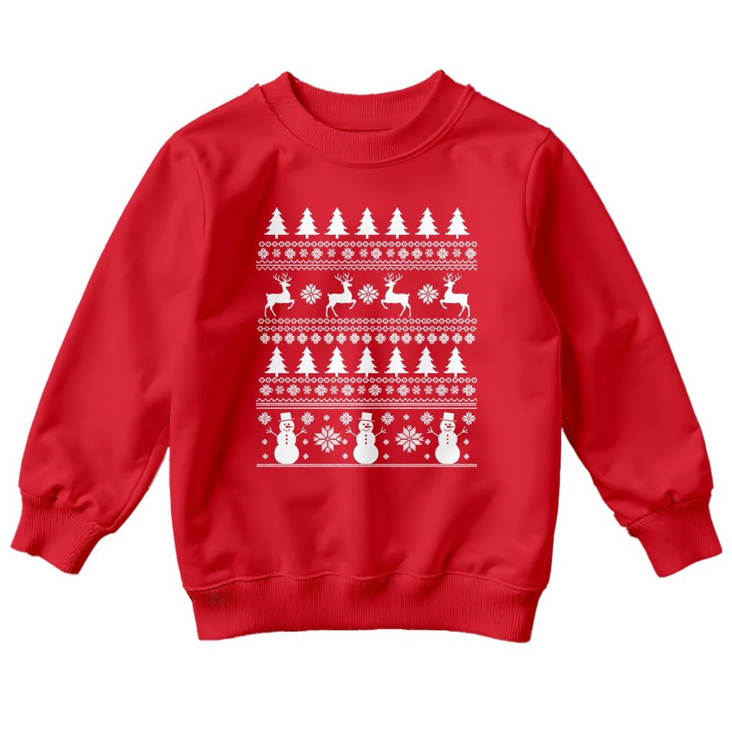 Christmas Reindeer Snowman Holiday Sweatshirt Winter Graphic Jumper