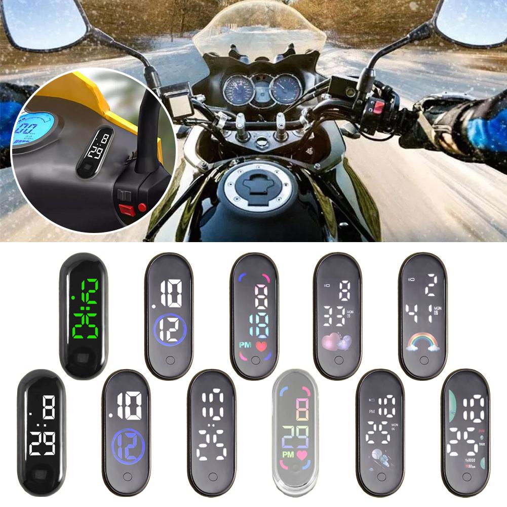 Luminous Motorcycle Car Clock Auto Internal Stick-On Waterproof Watch Quartz Auto Clocks Accessories Ornament Car Mini Mech T1L2