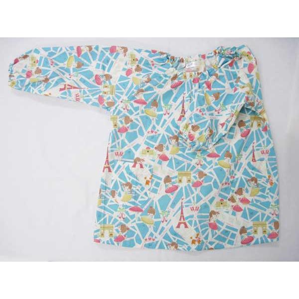 Smock [Kindergarten/Toddler] (Blue Mademoiselle Ballerina Pattern) Long Sleeve Admission Kindergarten Nursery School Elementary School