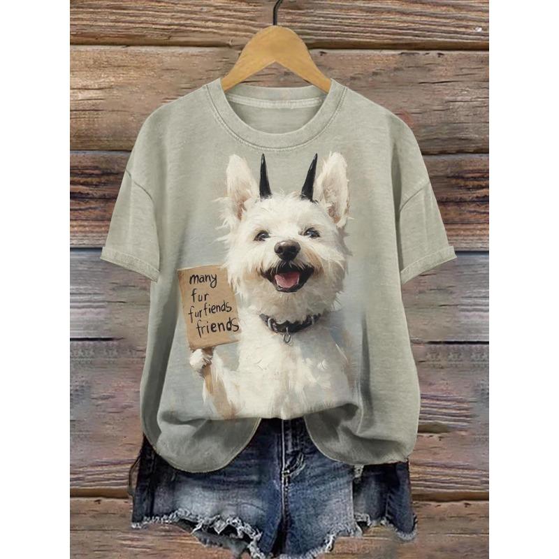 Short Sleeved Summer Thin Vest Women's T Shirt 3D Digital Animal Insect Printed Top