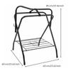 Vertical Saddle Rack with Side Hook Foldable Tack Organizer Powder-Coated for