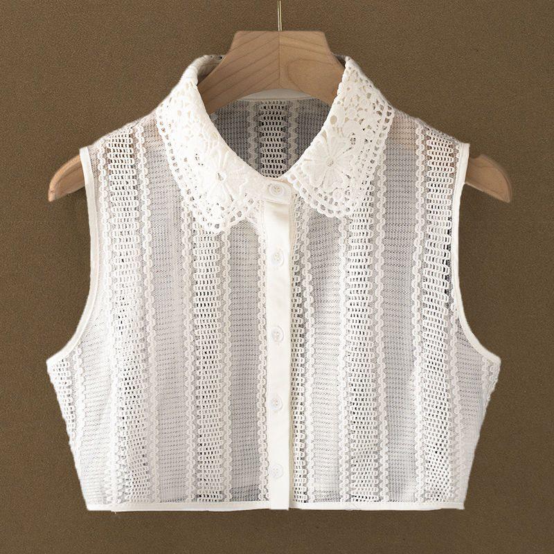 Women's Iron-Free Peter Pan Lace Hollow-Out False Collar for Autumn/Winter Sweaters