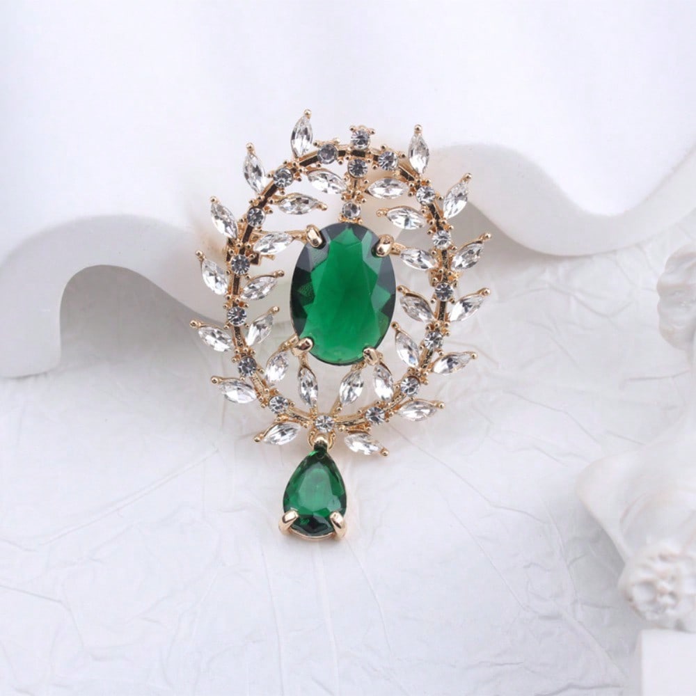 1pc Vintage Rhinestone Women's Brooch & Pin Jewelry - Retro Elegant, Fine Craftsmanship, Unique Design, for Scarves/Jackets/Bags