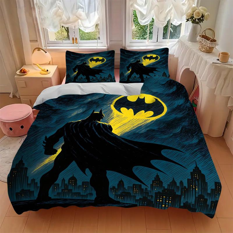 3pcs Batman Duvet Cover Set, 1 Duvet Cover + 2 Pillowcases (No Insert), High-Definition Print for All Seasons,Durable yy251103039