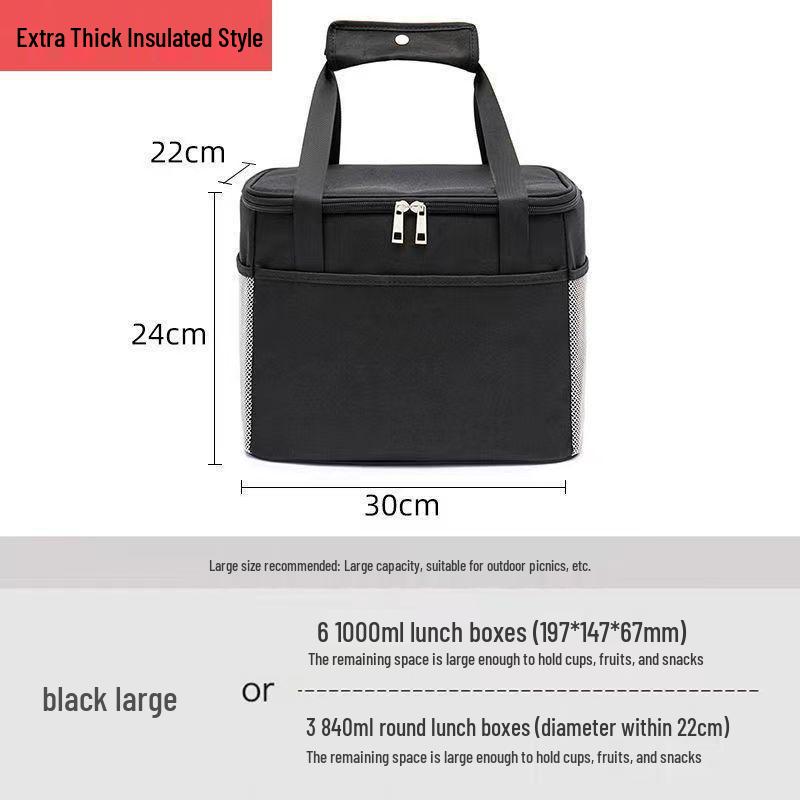 Customizable Large Capacity Handheld Insulated Lunch Bag with Thickened Aluminum Foil