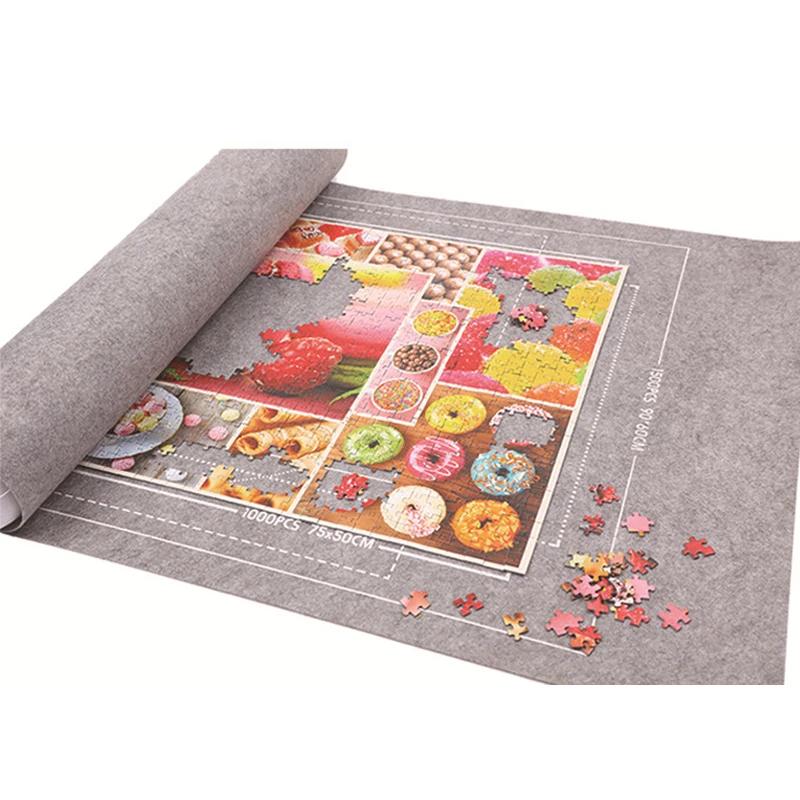 Puzzles Pad Jigsaw Roll Felt Mat Playmat Blanket For Up To 1500 Pcs Puzzle Attachments Latest Portable (Only Mat)