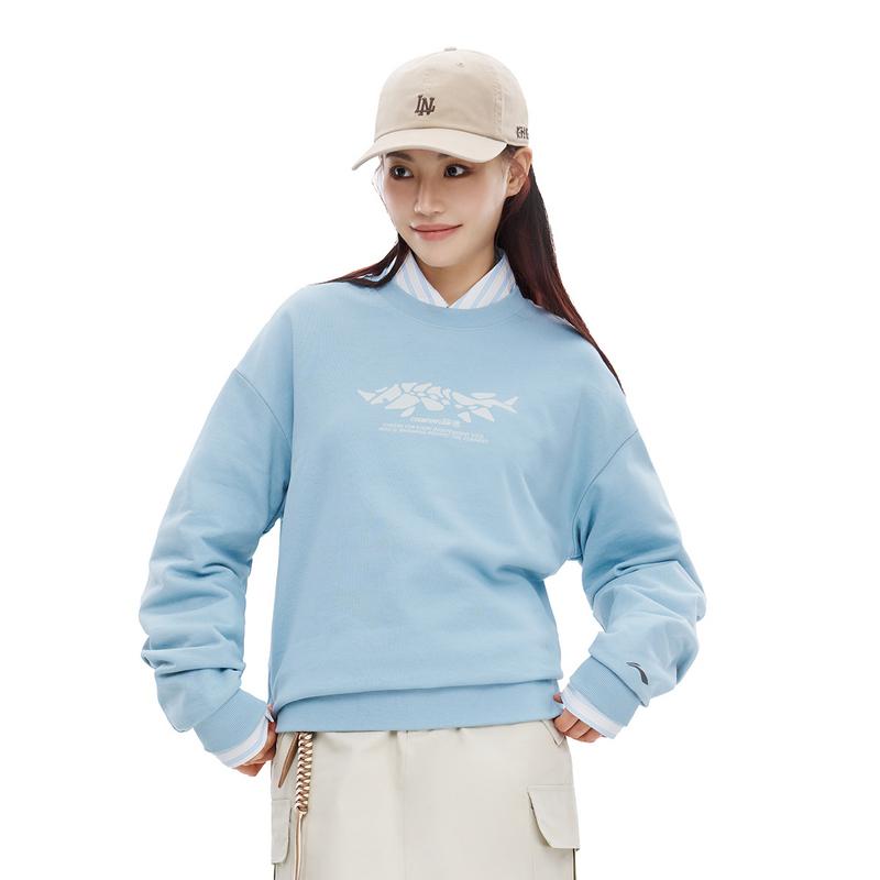 Li Ning Outdoor CF Tracing Sweatshirt Unisex Forget Me Not Blue AWDW171-5
