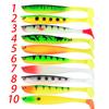 10PCS 12cm 9g Soft Tail Lure for Sea Fishing Artificial Bait Shrimp Oil Lure T Tail Design Fishing Lures for Sea