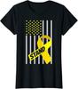 Usa Flag Yellow Ribbon Support Stalking Awareness Ladies' Crewneck T-Shirt Unisex T-Shirt