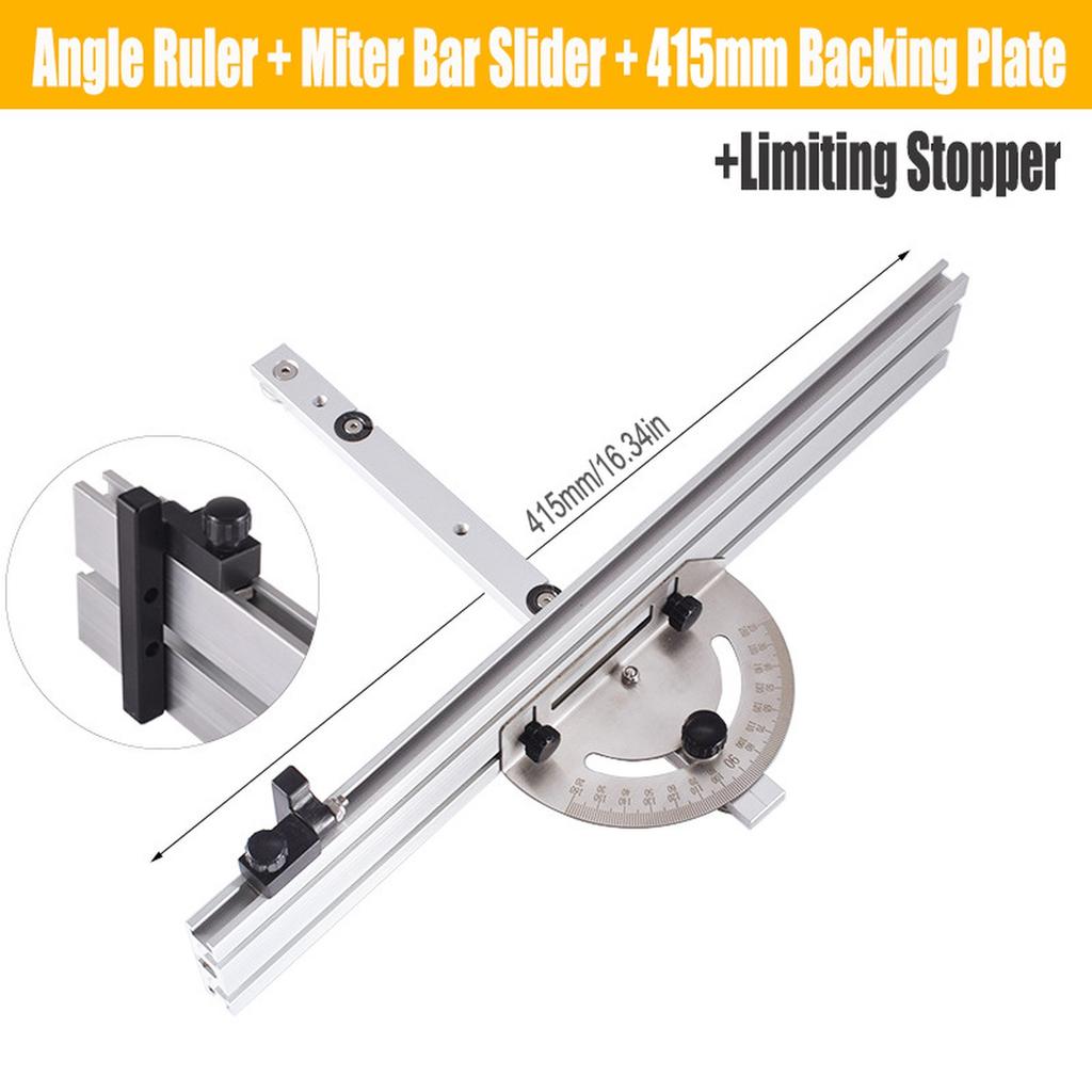 Miter Gauge Table Saw With Track Stop Backer Woodworking Push Handle Woodworking Table Saw Adjustable Practical