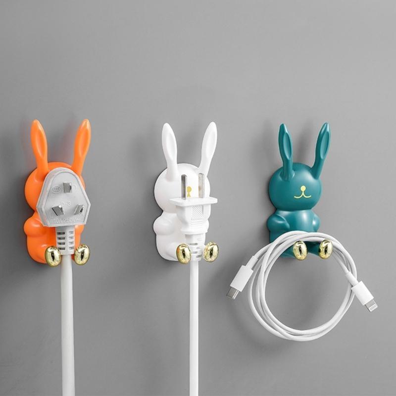 Cartoon Rabbit Wall Hook Hanger Multifunctional Hanging Bracket Supplies for Home Bathroom Toothbrush Cup