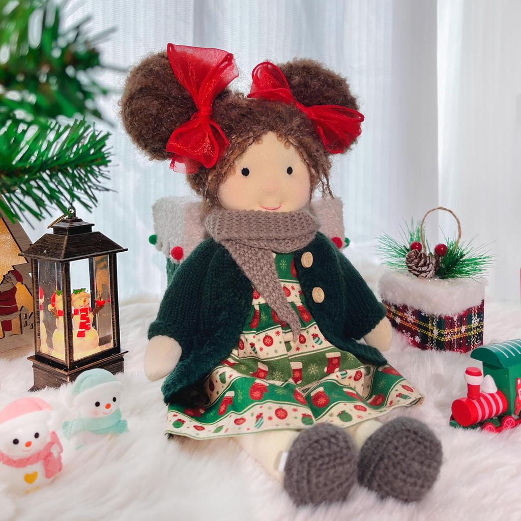 BlissfulPixie Waldorf Doll Cute Plush Toy for Perfect for Kids - Riley, Handmade, 30cm, Soft, Girls,