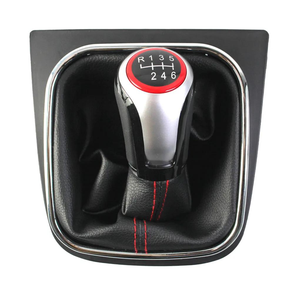 Do VW Golf 5 6 R32 GTI GTD MK5 MK6 Jetta Scirocco 5 6-biegowa gałka zmiany biegów z osłoną mieszkową ze skóry