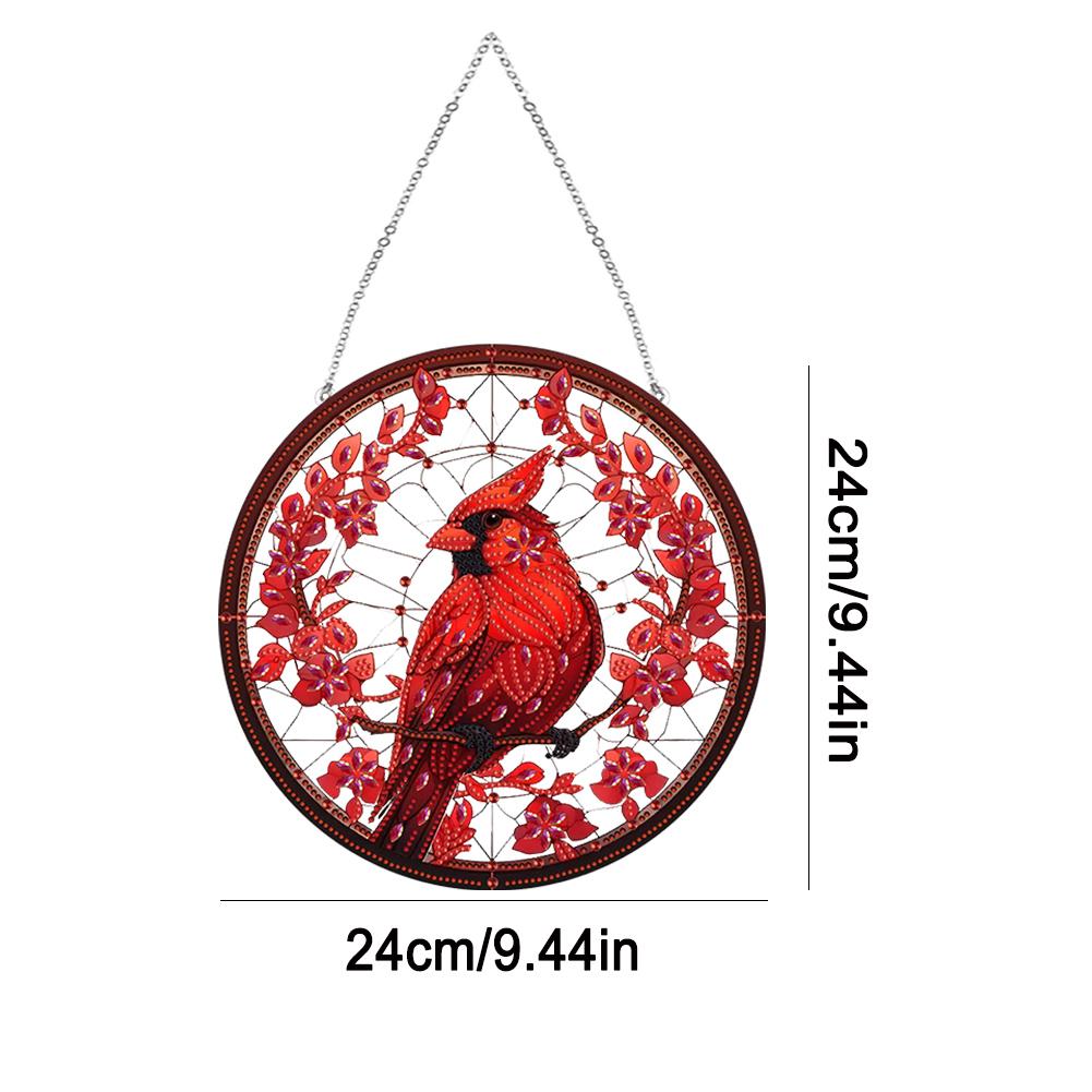 PVC Glass Special Shaped Bird Diamond Painting Hanging Suncatcher Diamond Drawing Suncatcher Ornament Window Ornament