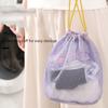 Hollowed Out Mesh Drawstring Bag Ultra Light Travel Toiletry Bag Makeup Storage Bag  Cosmetic Pouch
