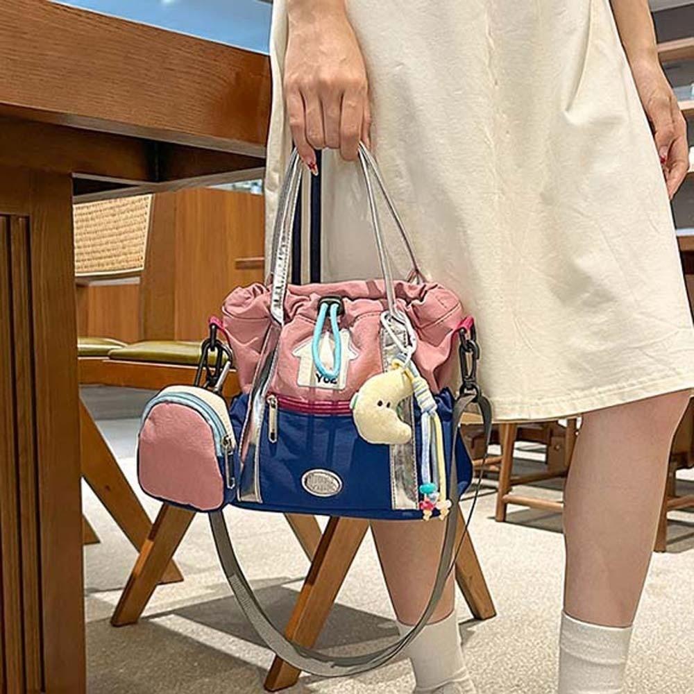 Portable Mountaineering Crossbody Bag Embroidery Drawstring Bucket Cloth Bag  Couple