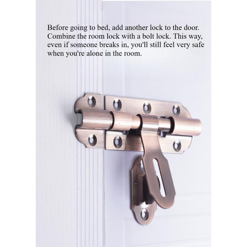 1SET 304 Edelstahl Oberflächenriegel verdickter Türriegel Diebstahlsicherung linker und rechter Türverschluss, Badezimmer Holztürriegel Haushaltsbeschläge