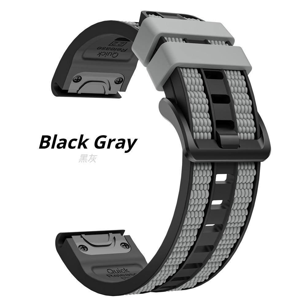 QuickFit 22mm 26mm Two-tone Sports Silicone Watch Band For Garmin Fenix 8 Pro 51mm 47mm E 7 7X 6 6X/Epix Gen 2 Strap Bracelet