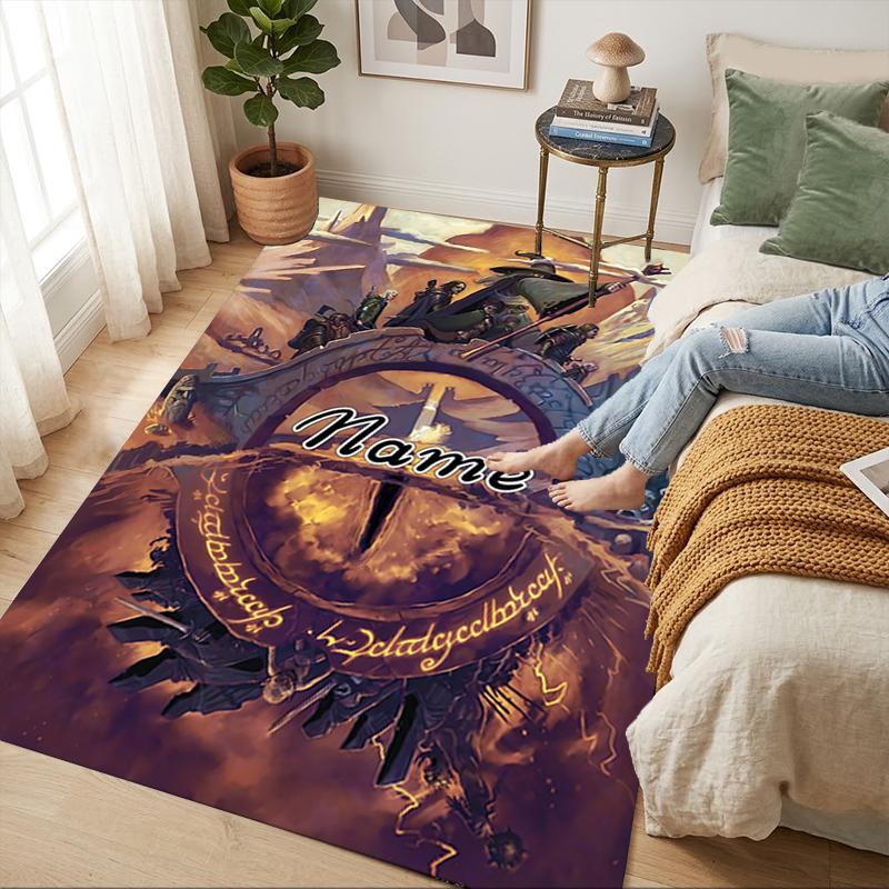 Custom Name Knightly Shield Living Room Non-Slip Area Rug Soft Carpet for Bedroom Kids Playroom Sofa Office Home Decor Doormat