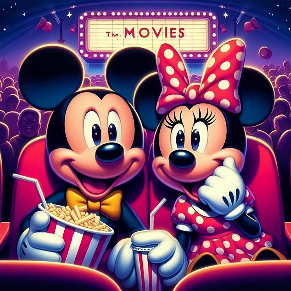 Mickey and Minnie Good Night Under The Moon Theme Diamond Painting New Full Diamond Children's Handmade DIY Diamond Embroidery Material Package